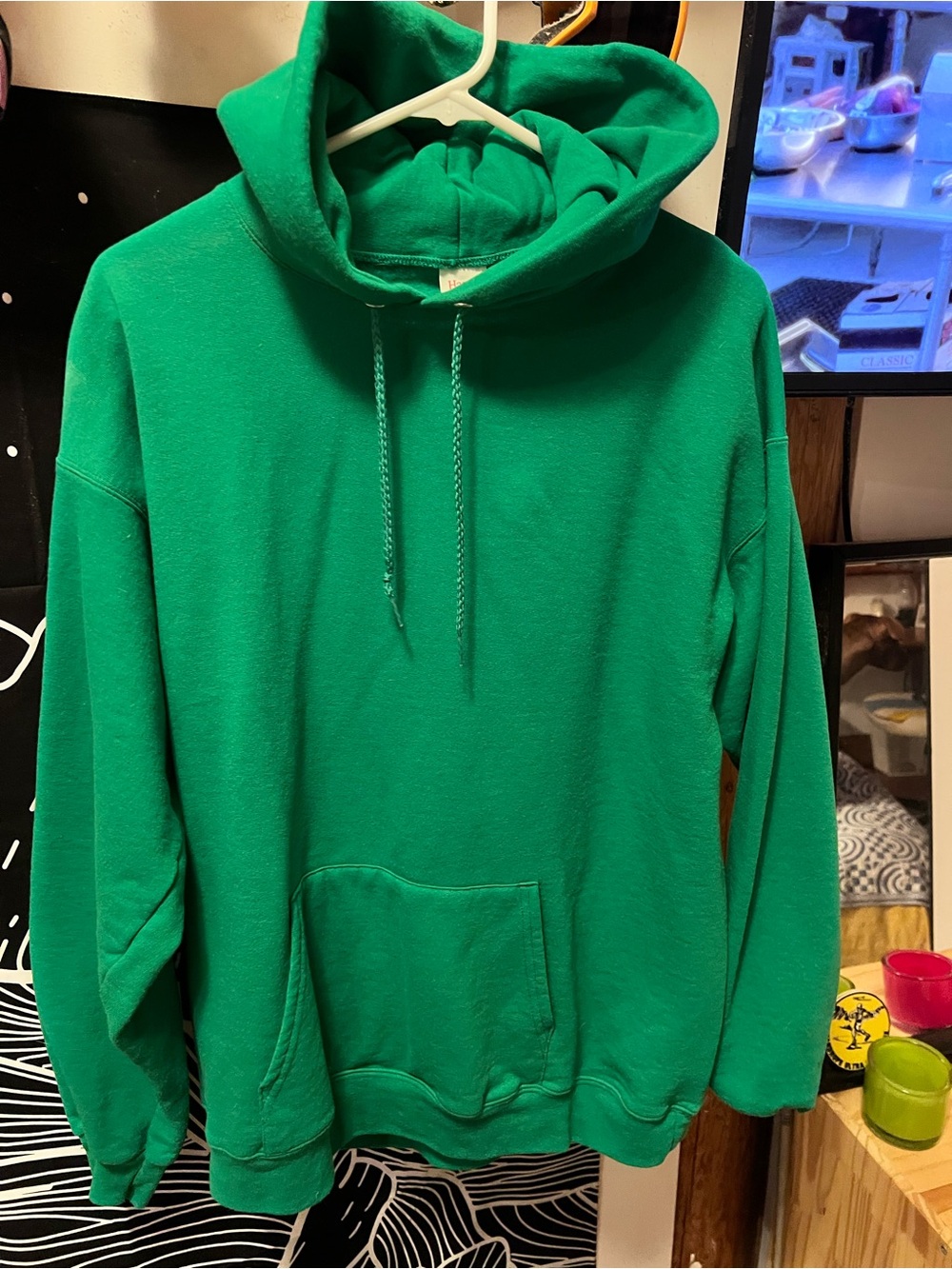 Hanes Green Men's Pullover Hoodie